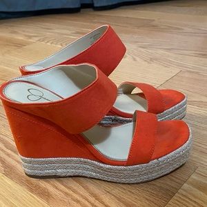 Bright wedge sandals!